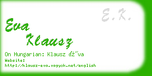 eva klausz business card